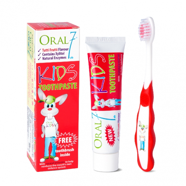Oral7 口立淨7酵素護理兒童牙膏組65g(附兒童牙刷)